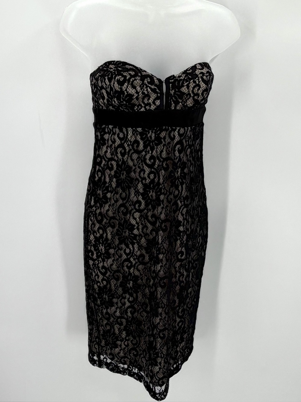 Alexia Admor Strapless Dress S Black Lace Sweetheart Neckline Cocktail Formal